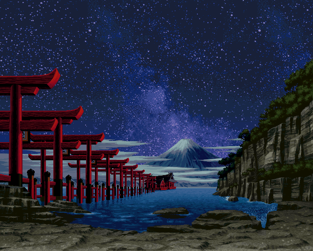 Mt. Fuji at Night from Samurai Shodown V Special